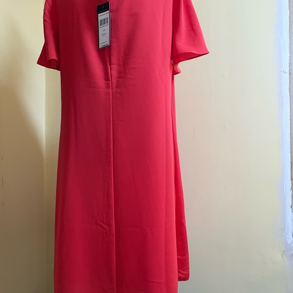 BCBGMaxAzria Vibrant “Bright Poppy” Midi Dress M NWT’s RUFFLED - Picture 13 of 16